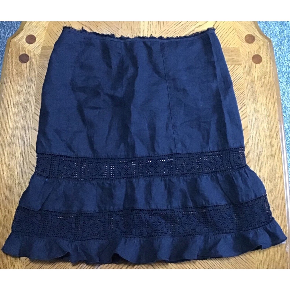 Vintage United Colors of Benetton Women's Skirt‎ 44 Black Taglia Made In Italy